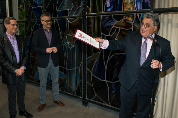 Judson Studios Awarded U.S. Congressional, State of California Senate, and California Legislature Assembly Recognitions at Reception for Completion of the World's Largest Fused Glass Window at Judson Studios. February 11, 2017. South Pasadena, CA.